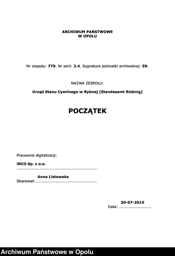 Obraz 1 z jednostki "Heiraths-Neben-Register Standes-Amt Riebnig 1898"