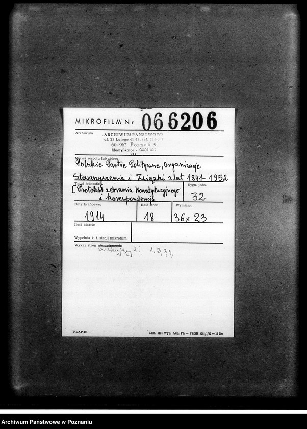 Obraz 18 z jednostki "Protokół zebrania konstytucyjnego i korespondencja"