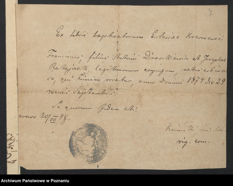 image.from.unit.number "Acta des Königlichen Standesamts Wyslawice Kreis Schroda betreffend die Aufgebotsverhandlungen pro 1900"