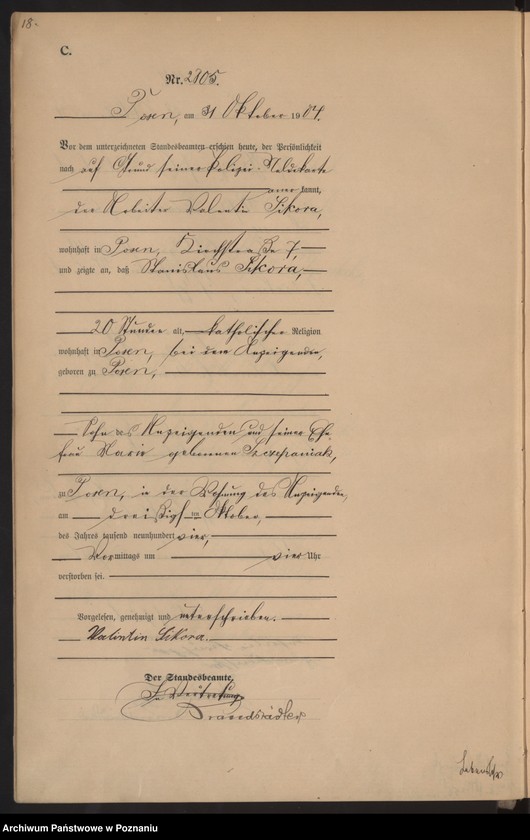 Obraz 20 z jednostki "Księga miejscowa zgonów tom VI"