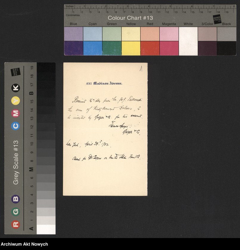 image.from.unit.number "Spyer and Co. (New York) Korespondencja, zestawienia"