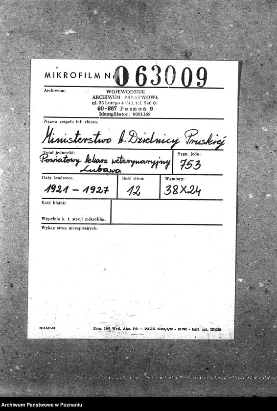 Obraz 2 z jednostki "Pow. lekarz Weterynaryjny Lubawa"