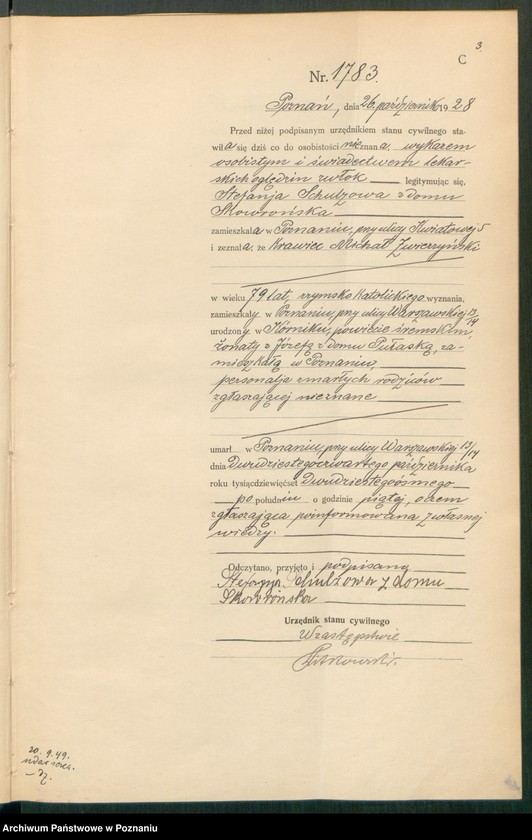 Obraz 5 z jednostki "Księga miejscowa zgonów tom IV [Rejestr główny zgonów]"