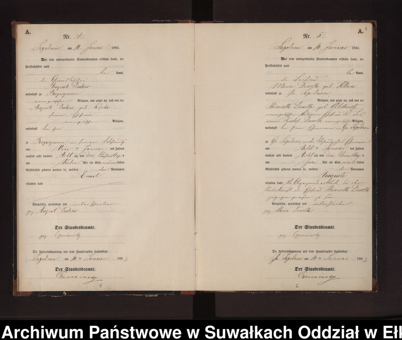 image.from.unit.number "Geburts-Neben-Register des Preussischen Standes-Amtes Rydzewen Kreis Loetzen"