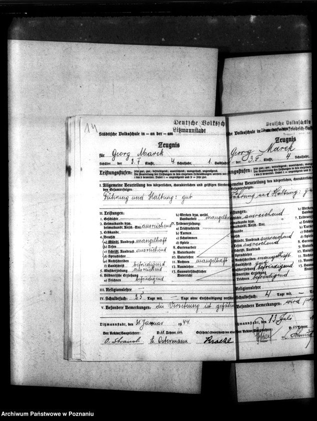 Obraz 18 z jednostki "[Akta personalne wychowanka Georga Marka, ur. 23 X 1930]."