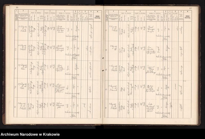 image.from.unit.number "Księga obejmująca wpisy wypadków śmierci Izraelitów w okręgu metrykalnym Krakowskim na rok 1897"