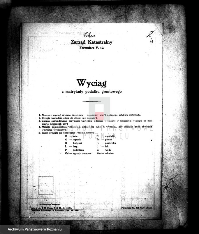 image.from.unit.number "Majątku Bolęcin-Karna powiatu wolsztyńskiego sprawy pomiarowe majątku w związku z parcelacją"