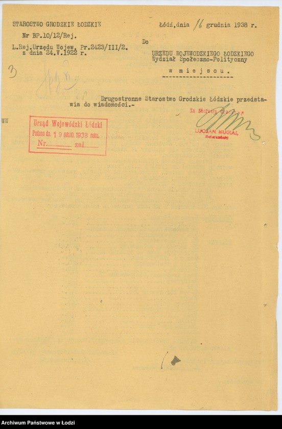 Obraz 6 z jednostki "Łódzkie T-wo Opieki nad biednymi żydami "Machzykaj Hadas" w Łodzi"