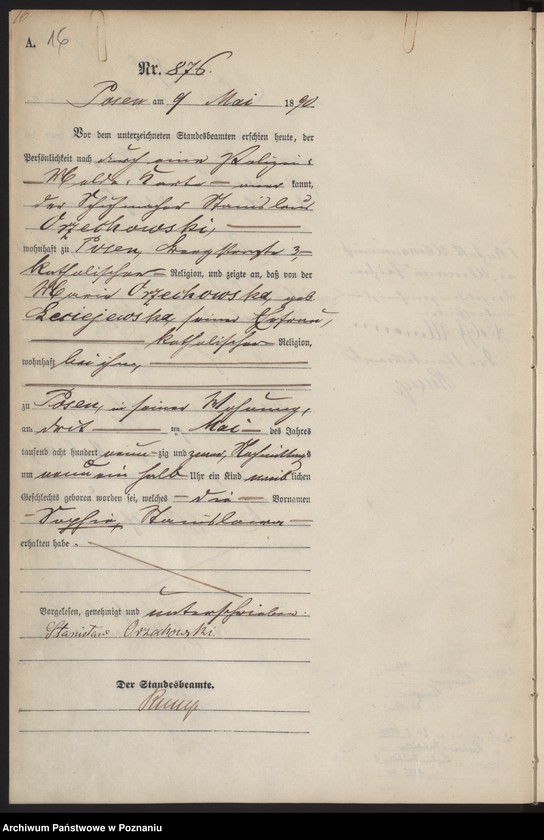 Obraz 19 z jednostki "Księga urodzeń t. III"