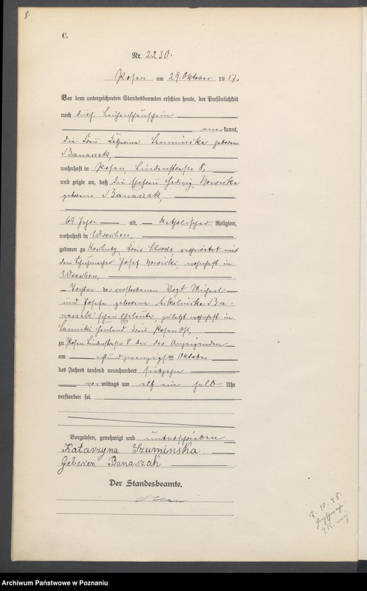 Obraz 10 z jednostki "Księga miejscowa zgonów tom V [Rejestr główny zgonów]"