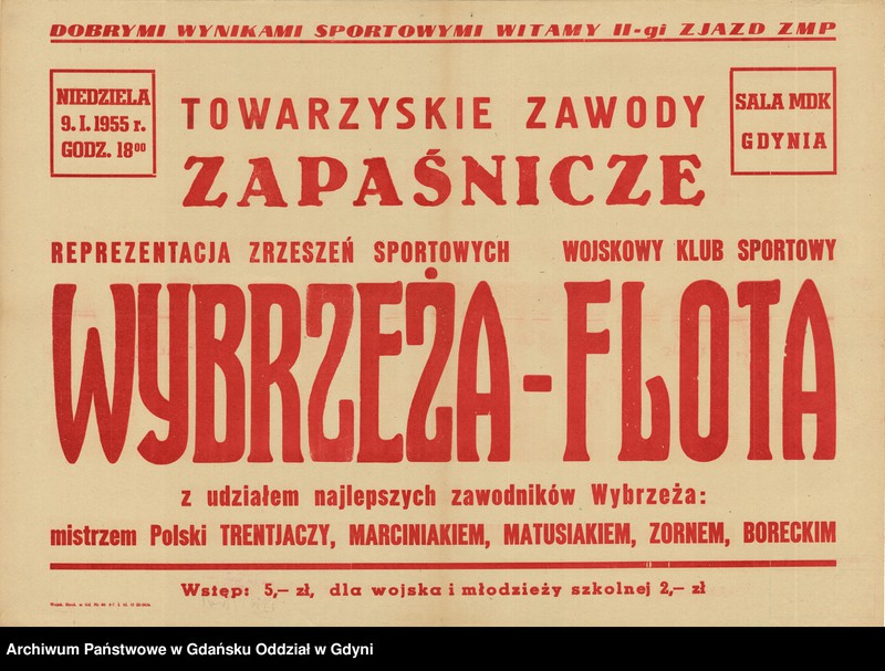 Obraz 14 z kolekcji "Afisze i plakaty wydarzeń sportowych organizowanych w Gdyni w latach 50. i 60. XX w.111"