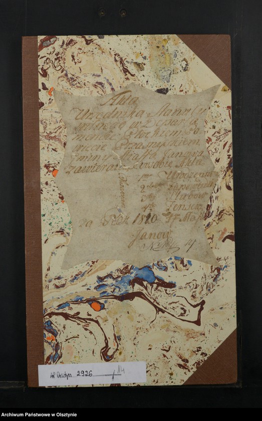 image.from.unit.number "Akta Urzędnika Stanu Cywilnego w Departamencie Płockiem Powiecie Przasnyskiem Gminy Miasta Janowa zawierające w sobie: Akta Urodzenia, Zapowiedzi, Slubow, Zeńscia za Rok 1810 1-go Maji Janow"