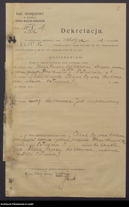 Obraz 10 z jednostki "Chana Rywka Szadkowska – sprzedaż koronek i gotowej garderoby"