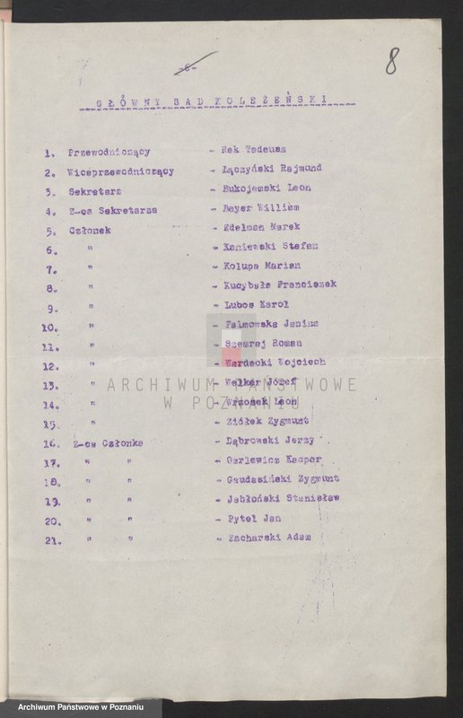 Obraz 20 z jednostki "Wykazy władz naczelnych Związku Bojowników o Wolność i Demokrację."