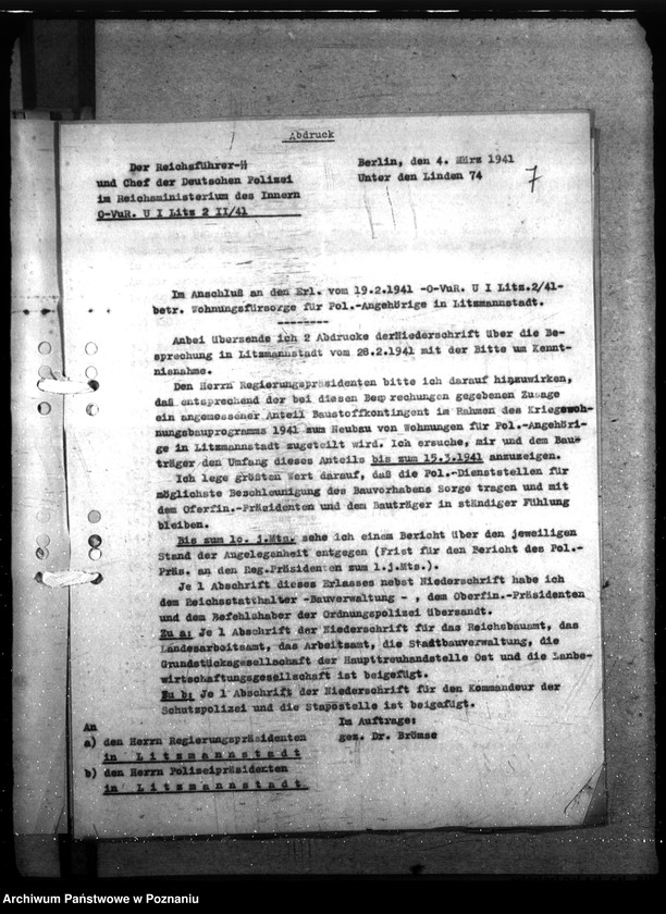 Obraz 11 z jednostki "Neubau. Wohnungen der Polizei - Litzmannstadt"