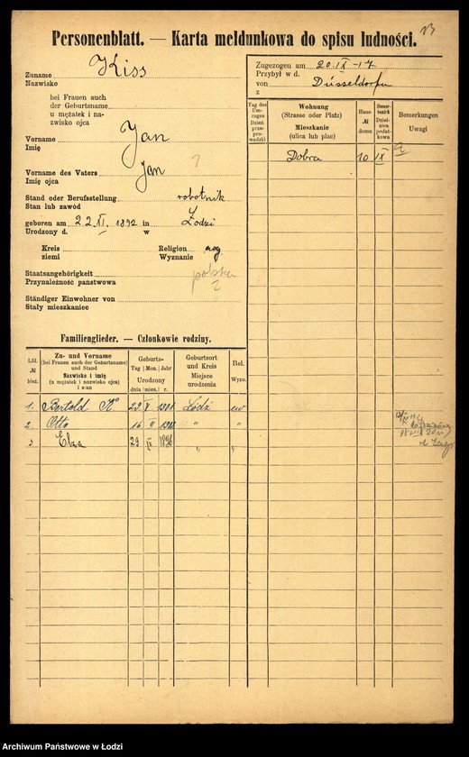 Obraz 15 z jednostki "[Spis ludności Łodzi] Kirszrot - Klajdermacher"