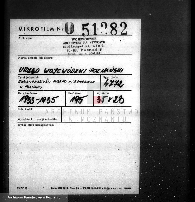 Obraz 2 z jednostki "/Kwestionariusz Fabryki H. Cegielskiego w Poznaniu/"