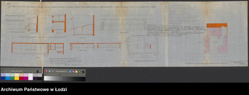 image.from.unit.number "O postrojkě Feodorom˝ Mejergof˝, kamennago I-no êtaž[nago] s˝ trempel´nym˝ čerdakom˝ poměŝenìâ dlâ volk˝-mašin˝, othožih˝ měst˝, konûšni i karetnoj a takže derevânnago 2h˝ êtaž[nago] na kamennom˝ osnovanìi i s˝ kamennym˝ brantmauêrom˝ navěsa, pod No 1187a po častnoj dorogě v˝ gor[ode] Lodzi"