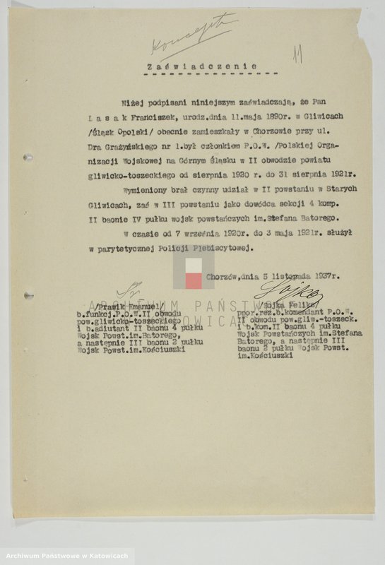 Obraz 14 z jednostki "Zaświadczenia o udziale w powstaniach śląskich, t. II"