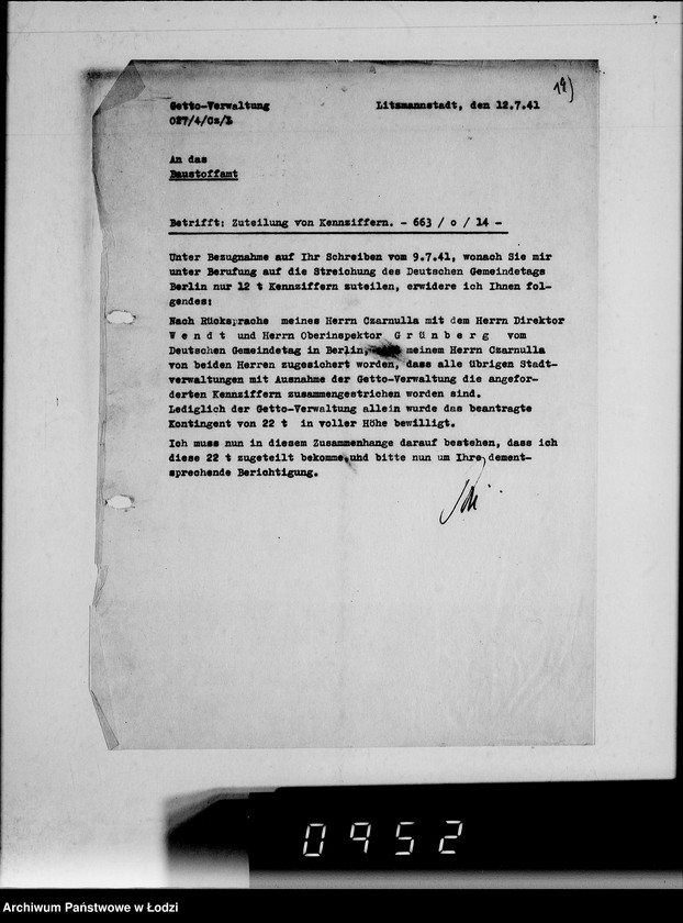 Obraz 17 z jednostki "[Korespondencja dotycząca realizacji zamówień na różne wyroby, sprawozdania z dostaw, sprawozdania z konferencji w Berlinie i Poznaniu składane przez funkcjonariuszy G.V.]"