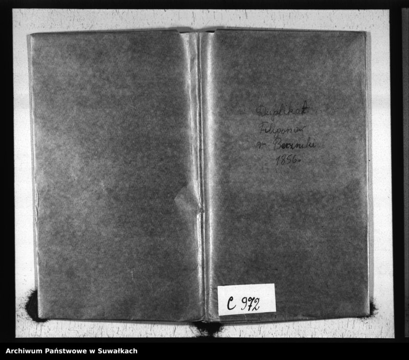 image.from.unit.number "Duplikat Akt Stanu Cywilnego Urodzonych, zaślubionych i zmarłych Sekty Filiponów z Gminy Berzniki z roku 1856"