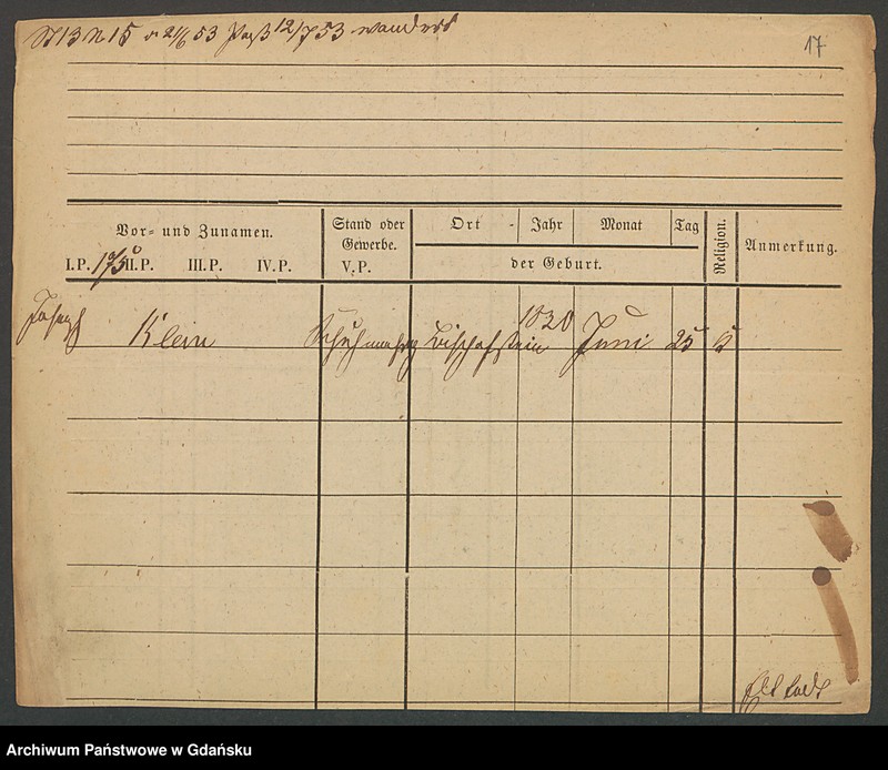 image.from.unit.number "Karty meldunkowe: Klein Johanna - Klein Marie"