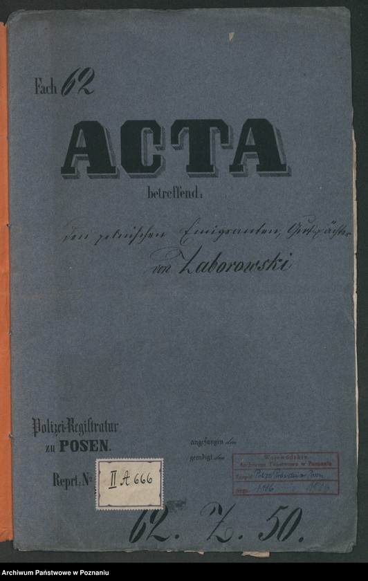 Obraz 2 z jednostki "A. betr. den polnischen Emigranten Gutspächter von Zaborowski"