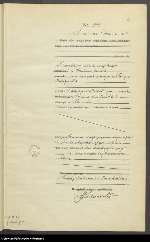 Obraz 17 z jednostki "Księga miejscowa zgonów tom IV [Rejestr główny zgonów]"