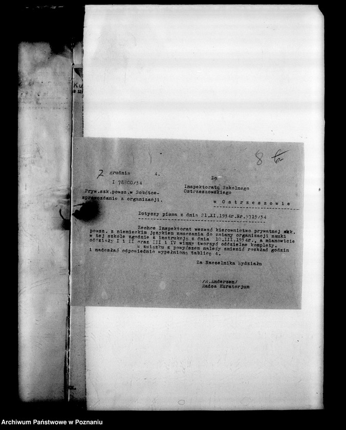 Obraz 12 z jednostki "Prywatna Szkoła Powszechna z niemieckim językiem nauczania Sobótka powiat Ostrów"