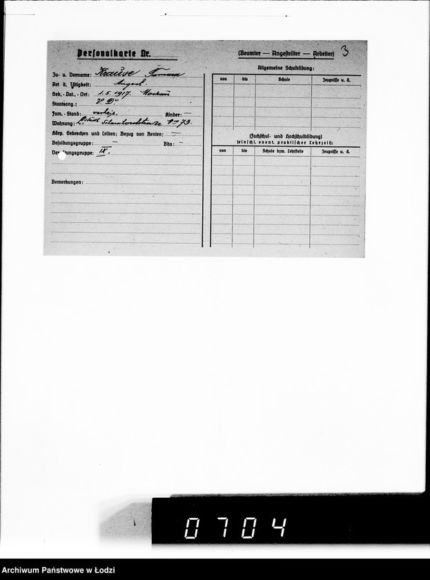 Obraz 7 z jednostki "[Akta personalne pracowników] Lit.K"