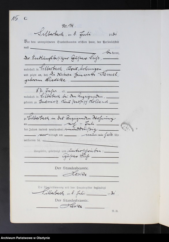 image.from.unit.number "Sterbe-Neben-Register Nr 1 - 26"