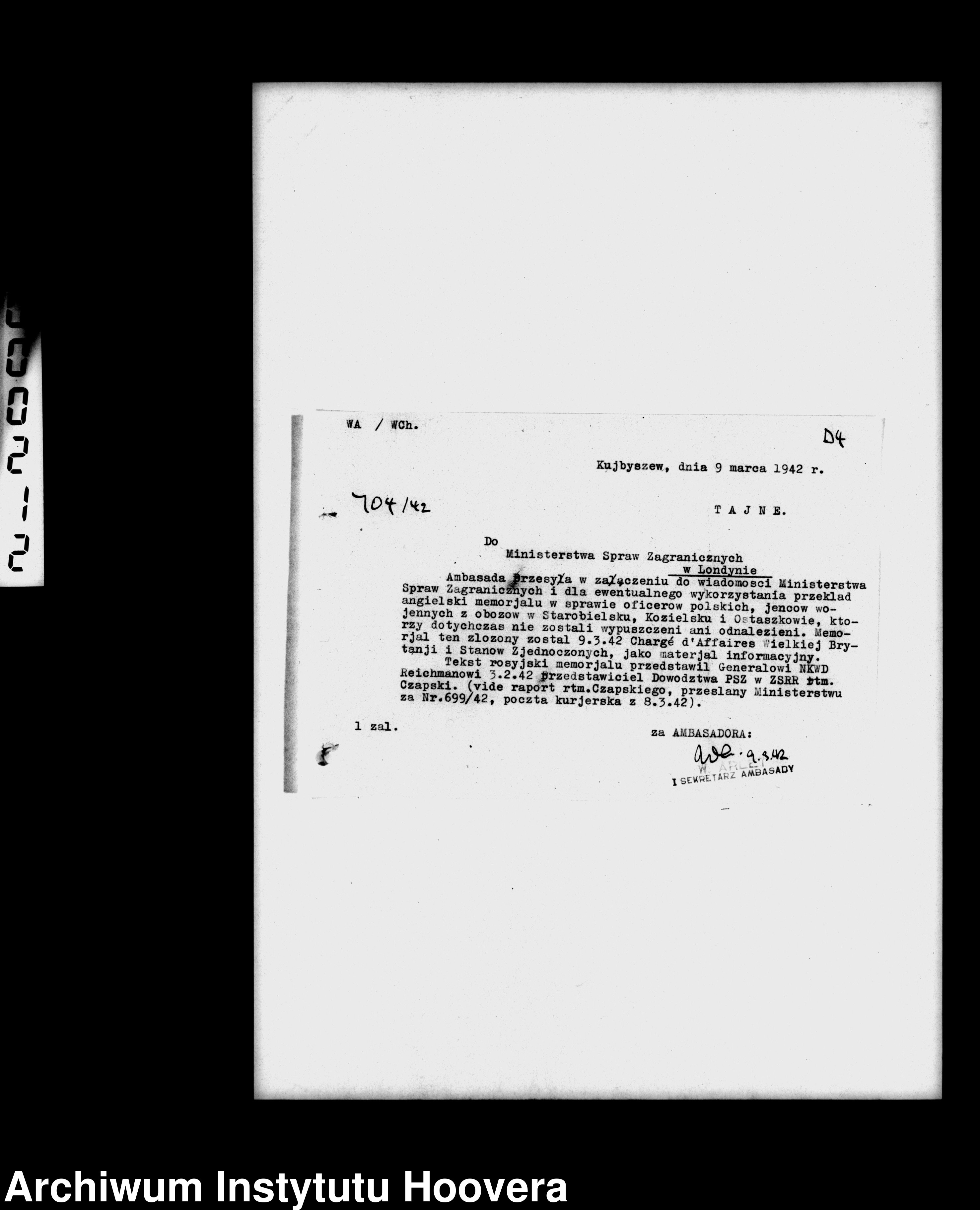 Skan z jednostki: Office file of the Consular Legal Department 1941-1944