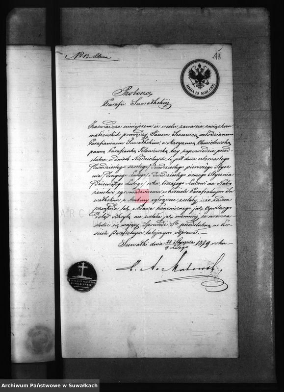 Obraz 19 z jednostki "Dokumenty k aktam brakosočetanîj Elenevskago Prichoda s 1879 goda"
