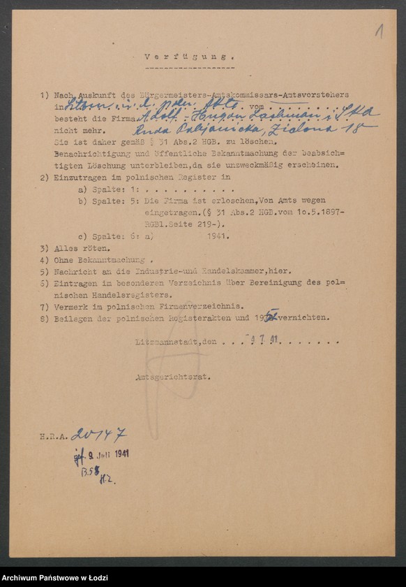 Obraz 3 z jednostki "Adolf Hugon Lachman i S-ka- komunikacja autobusowa Łódź- Ruda Pabianicka"