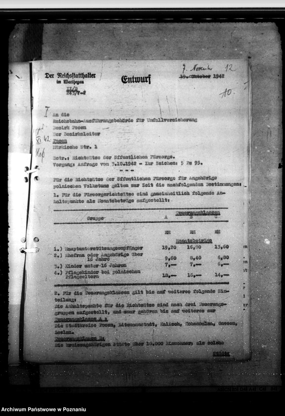 Obraz 17 z jednostki "Unterstützung an Stelle von Sozialversicherung für Polen. Erlass des Reichsarbeitsministeriums vom 26. 8. 1942 "Polenstatut"."
