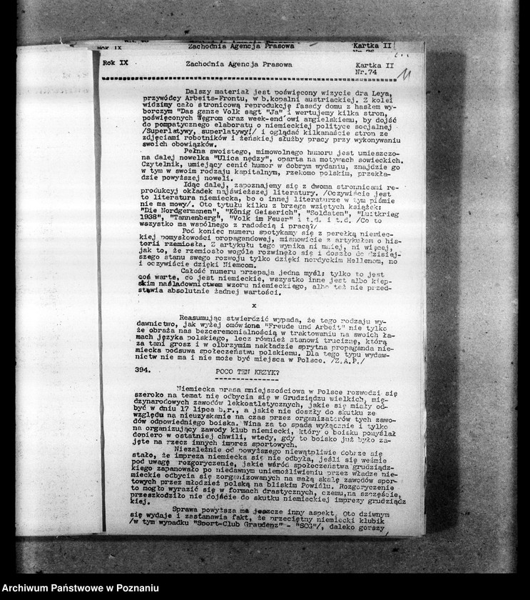 Obraz 14 z jednostki "Biuletyny Zachodniej Agencji Prasowej i Prasowej Agencji Młodych Obozu Zjednoczenia Narodowego"