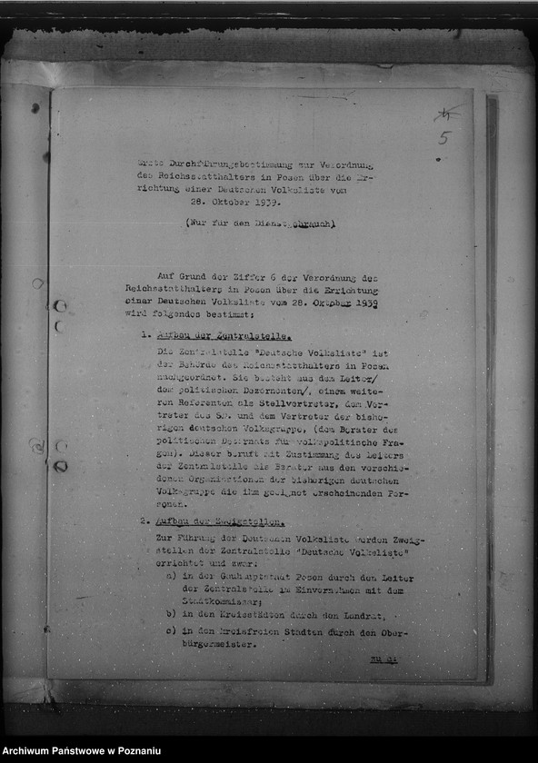 Obraz 9 z jednostki "Zarządzenia w sprawie organizacji i zasad działania niemieckiej listy narodowej"