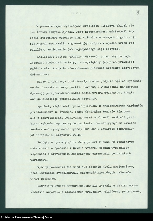 image.from.unit.number "Protokół z XI plenarnego posiedzenia KW nt. Zadania wojewódzkiej organizacji partyjnej przed XI Zjazdem PZPR. Załączniki. 10 listopada 1989"