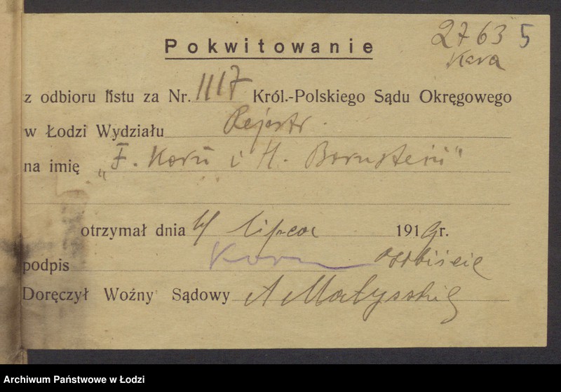 Obraz 7 z jednostki "Fiszel Korn i Hers Icek Borenstein – sprzedaż gotowej garderoby"