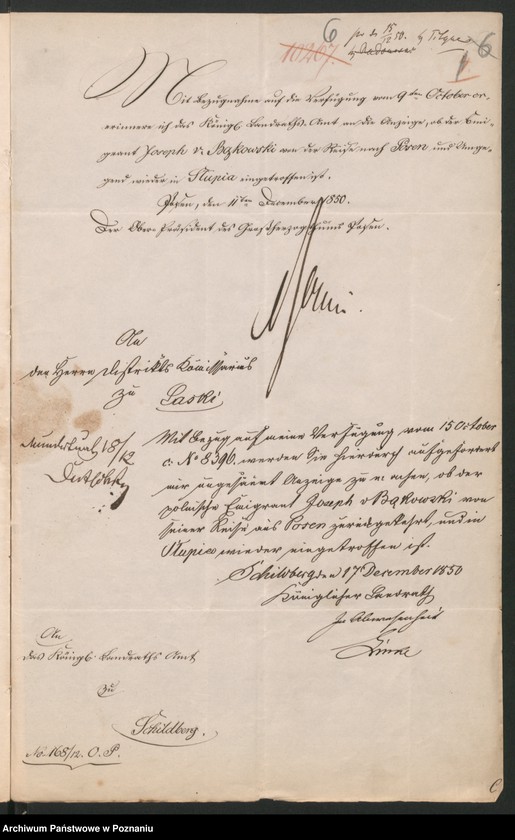 Obraz 10 z jednostki "A. betr. den polnischen Flüchtling Josef von Bąkowski"