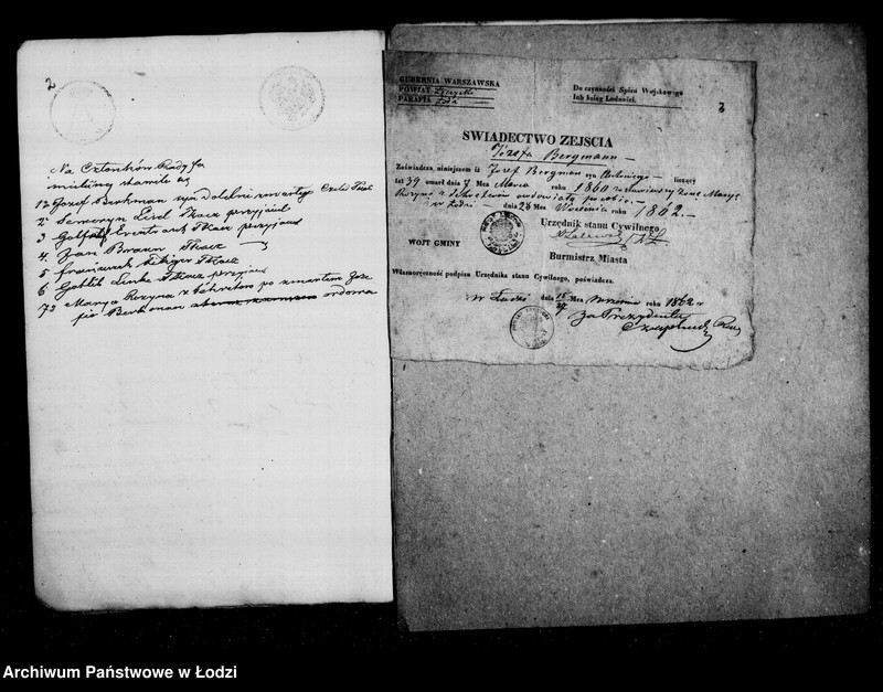 Obraz 6 z jednostki "j. w . nad nieletnimi Antonim, Marianną, rozyną, Matyldą, Gustawem rodzeństwem Bergman po zmarłym Józefie Bergman"