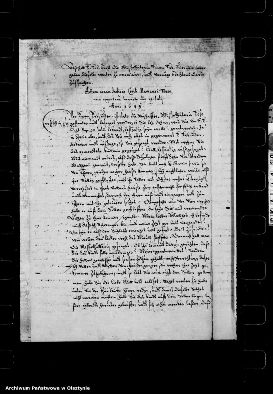 image.from.unit.number "Actum coram Senatu Teut. Ilaviensis betreffend Else Marzykowska wegen ihres Schulzensohn in Stradom empfangenen Kindes"