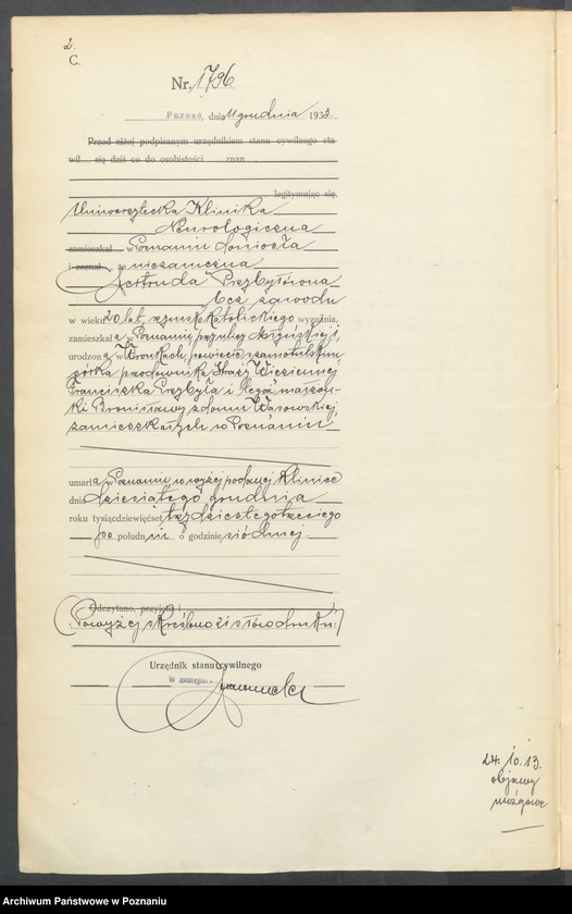 Obraz 4 z jednostki "Księga miejscowa zgonów tom IV [Rejestr główny zgonów]"