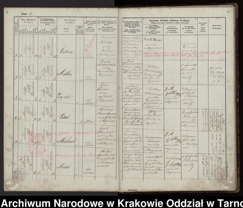 Obraz z zespołu "Akta stanu cywilnego Izraelickiego Okręgu Metrykalnego w Wojniczu"
