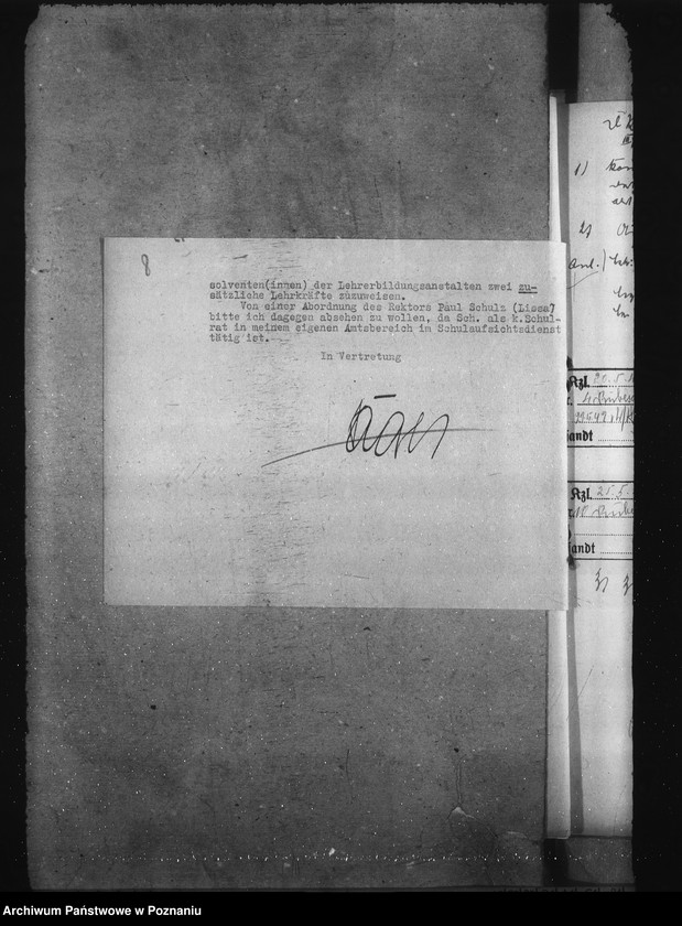 Obraz 12 z jednostki "Abgabe von Lehrkräften an das Generalgouvernement. Förderung volksdeutscher Lehrer"