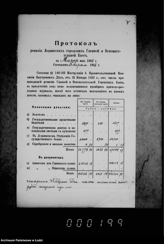 Obraz 12 z jednostki "O revizji gorodskoj i vspomagatel´noj kassy"