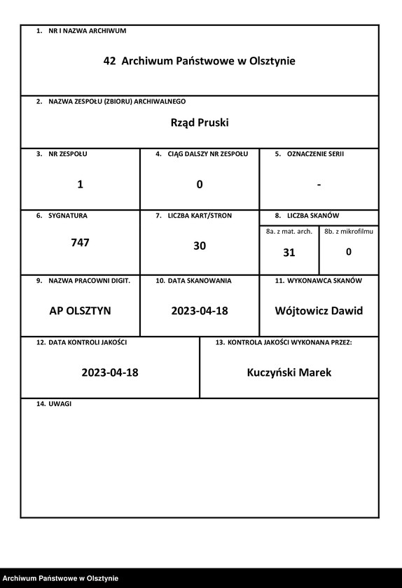 image.from.unit.number "Hohenstein [ Olsztynek].Tuchmacher. Gewerksrolle (darin n. Rolle v. [von] J. [Jahre] 1439)"