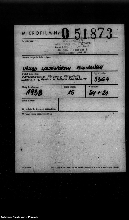 Obraz 2 z jednostki "Zatwierdzenie projektu urządzenia garbarni J. Panety w Mosinie powiat śremski"