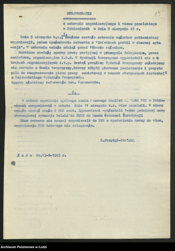 Obraz 20 z jednostki "Sprawozdania [i protokoły] z przeprowadzonych wieców [z załącznikami]"