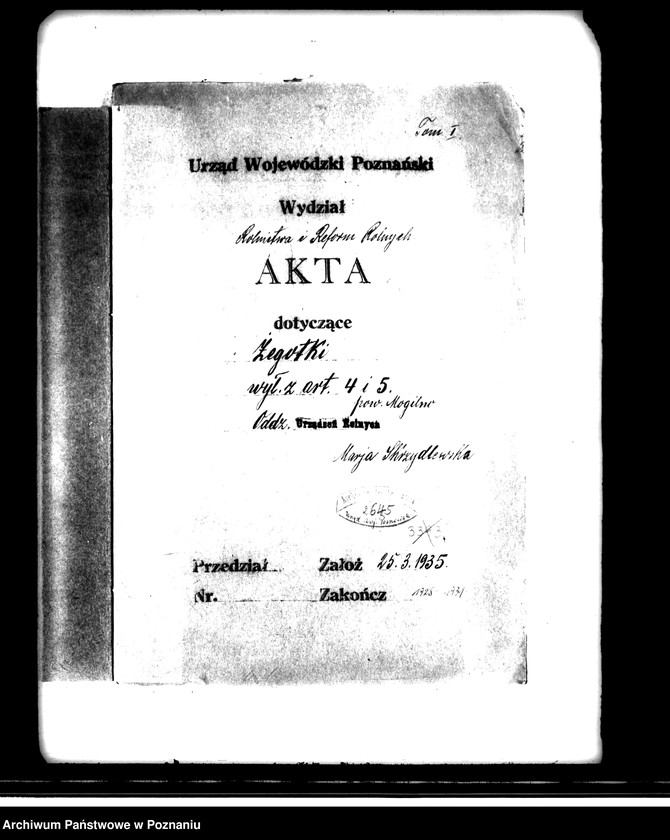 Obraz 4 z jednostki "Majątek Żegotki powiatu mogileńskiego wyłączenie z art. 4 i 5 ustawy o wykonaniu reformy rolnej Maria Skrzydlewska"